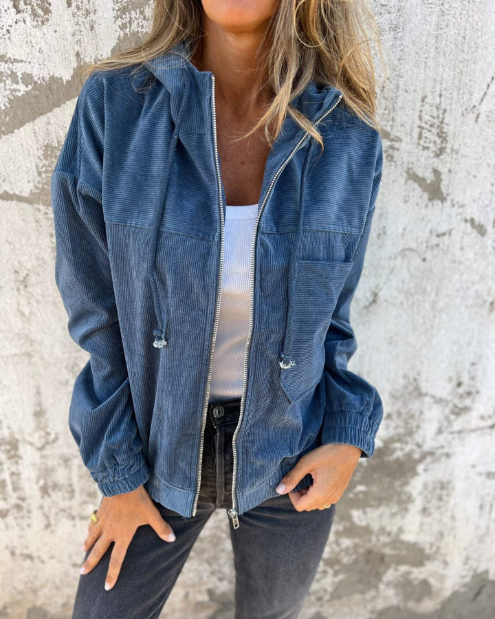 Poppy | Corduroy Hooded Jacket with Zip