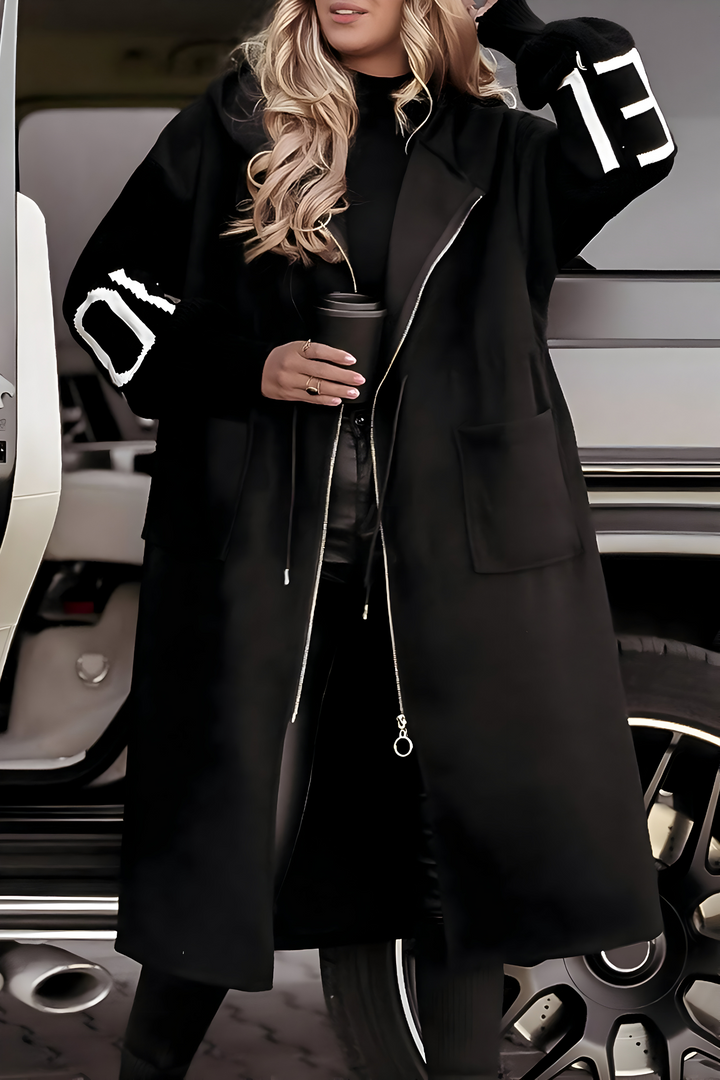 Zoe - Jacket with Knitted Sleeves and Hood