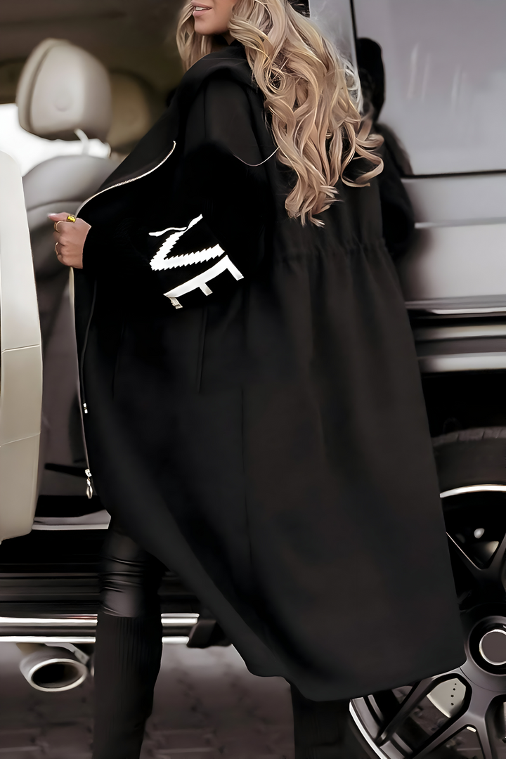 Zoe - Jacket with Knitted Sleeves and Hood