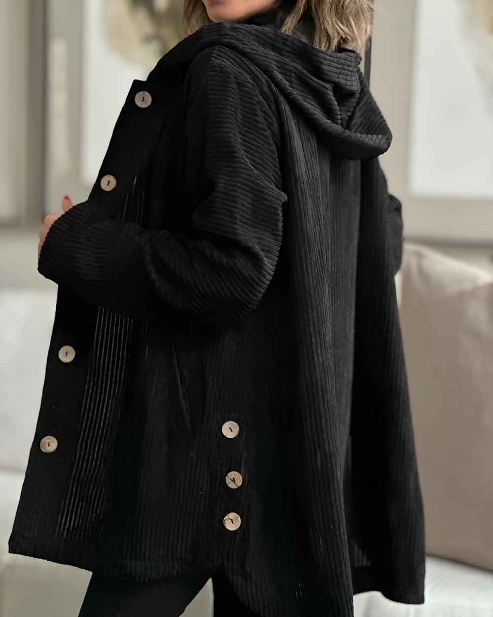 Chloe - Corduroy Hooded Jacket