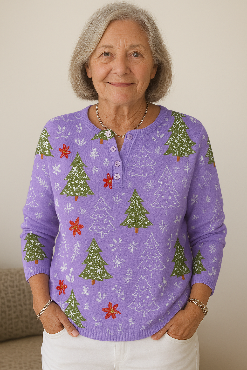 Winter Grace Button Knit